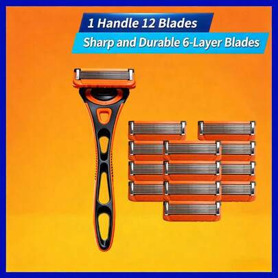 This European/American Style Six-Blade Razor For Men And Women Is A Manual Shaving Set Featuring An Anti-Slip Grip, Providing A Smooth Shaving Experience. Suitable For 10 Different Occasions, It's Ideal For Hair Removal For Both Men And Women, And An Essential Tool For Daily Shaving And Grooming.