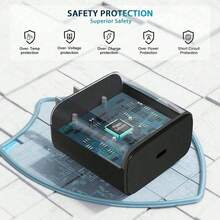 Cargador tipo C súper rápido de 45W, compatible con cable de datos C-C de 1m/2m, adecuado para ser compatible con Samsung S26/S25/S24/S23/S22 y series 17/16/15 - Ideal para el hogar, la oficina y los viajes