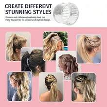 2pcs Ponytail Holder For Volume – High Ponytail Holder For Full, Voluminous Styles, Versatile Accessory For All Hair Types, Ponytail Volumizer For Thick & Long Hair, Fancy Accessories For Women