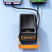 29800mAh/50000mAh 4USB Ultra Large Power Bank. With Built-In Cables, LED Light, Portable, Fast Charging, Emergency Power Bank For Outdoor Travel - US B Type Plug(110-127V) - View 3