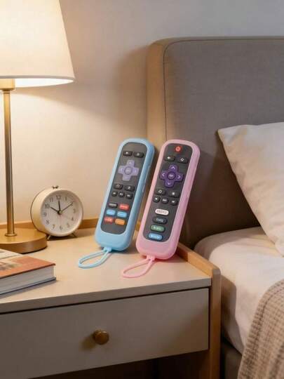 发光遥控器保护套，遥控器防尘套，适用于 Roku RC280TV，柔软硅胶防震遥控器套，防污电视遥控器保护套。