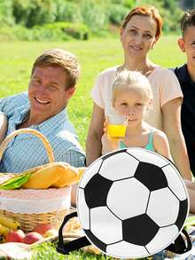 1pc Football Insulated Bag, Thermal Lunch Box, Oxford Cloth Tote Bag, Picnic Cooler Bag