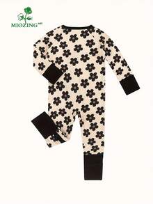 MIOZING Floral Print Baby Romper Children Clothing / Bamboo Fiber Fabric / Long Sleeve Zipper Jumpsuit For Baby Boys Girls/ Flower Pattern Clothes/ Loungewear/ Playwear/ Daily Outfits/ Casual Wear/ Baby Floral Romper/ Flower Romper/ Baby Girl Romper Jumpsuit/ Kpop Clothes For Girls/ Baby Outfits/ Fashion Baby Clothes/ Cute Baby Wear/ Infant Jumpsuit/ Baby Clothes Girl / Boy Baby Clothes/ Kids Clothes Girls/ Halloween / Christmas - màu đen - Xem 3