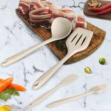 Kitchen Utensil Set - 11 Cooking Utensils - Colorful Silicone Kitchen Utensils - Nonstick Cookware With Spatula Set - Colored Best Kitchen Tools Kitchen Gadgets (Khaki) - Khaki - View 4