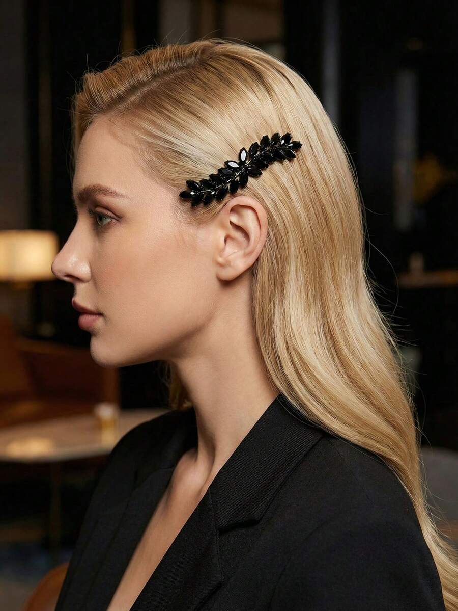 1/2 pieza Pasador de pelo con flor de corte marquesa brillante, tocado de metal de moda como regalo para ella, accesorios de pelo para boda
