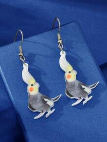 1 par de pendientes colgantes de acrílico con diseño de animales adorables como accesorios de joyería para mujeres, escolares y cosplay - animal - Ver 3