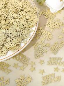 1 Set Glitter Five-Pointed Star Paper Confetti For Birthday Party Table Decoration - Gold - View 7