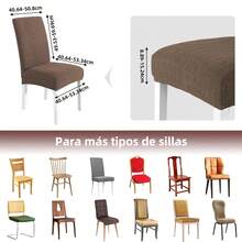 6 Pzas cubiertas de silla resistentes a salpicaduras en unicolor,Elástica Protectora De Silla Comedor Removible.cubierta moderna para silla de comedor de poliéster elástico, La cubierta de la silla es adecuada para la mayoría de las sillas, y la tela de alta elasticidad puede adaptarse a su silla muy bien y hacer que su silla se vea más fresca.  La cubierta de la silla de comedor puede transformar su vieja silla en una nueva, actualizar su decoración interior, extender la vida útil de la silla y ahorrar su dinero. Las fundas decorativas para sillas se pueden utilizar en salones, banquetes de boda, hoteles, conferencias, celebraciones, ceremonias, restaurantes, etc.todas las estaciones. - Marrón claro - Ver 5