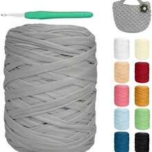 Hilo de camiseta, ancho 3cm, cinta de tejido de ganchillo grueso rosa polvoso para bolsas/cestas/alfombras de ganchillo, decoracin del hogar, artesanas de bricolaje (Negro, 200 M) - negro1+200 m - Ver 2