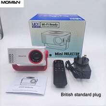 MOMAN M60 [2025新款] 1080P全高清便携式家用投影仪，轻巧便携，支持无线手机投屏，WiFi智能连接，适用于卧室、客厅、宿舍等场所。 - 紅白 - 查看 11