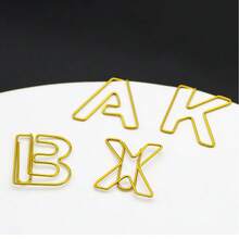 26pcs English Alphabet Paper Clips, Student Learning Letter Clips, Desktop Data Organizer Clamps, Metal Binder Clips, Office File Organizer Clips, 26pcs/Set - Multicolor - View 4