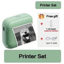 Marklife 58mm迷你便携式热敏打印机，无线口袋照片打印机，支持彩色贴纸和白纸打印，兼容iOS和安卓系统，配备USB数据线，可用于照片、贴纸、标签打印。 - 彩色 - 查看 10