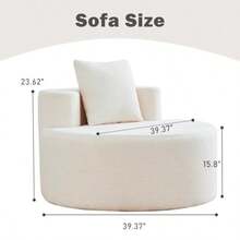 Edhreduhdr Accent Chair Living Room Chairs With Pillow Living Room Accent Chair With Comfortable Teddy Fabric Round Chair For Living Room Beige - trắng - Xem 2