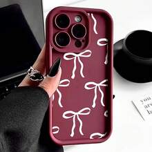 Wine Red Bow Heart Art Pattern Phone Case For Galaxy S25 S24 S23 S22 S21 Ultra Plus S20 FE A55 A54 A35 A15 Soft Cover. Holiday Phone Accessories. 17 Pro Max Case Minimalist New Style Holiday Gift Valentine's Day Gifts Valentine's Day Stitch Ldeal Holiday Present 16 Case 14 Case Clear Phone Case Waterproof Anti-Fall Scratch Resistant 15 Case Phone Cases  Case Custom Phone Case 17 Pro Case - 3 - 查看 2