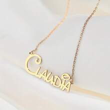 1 Piece Of Personalized First Letter Necklace For Women - Elegant Cursive Engraving Custom Name Jewelry, Exquisite Gold Tone Chain, Simple Daily Wear, Perfect Gift For Mother's Day, Custom Necklace, Elegant Accessories - Multicolor 3 - View 3
