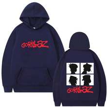 Rock Band  Demon Days Album Graphic Hoodie Men Women Punk Oversized Hooded Tracksuit Male Retro Gothic Pullover Hoodies - Black - View 5