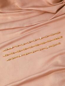 1pc Fashionable Luxury Gold Tone Multi-Style Bracelet, Suitable For Daily Wear/Date/Party Women's Fashion Accessory Gift - Gold - View 3