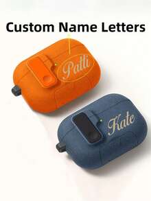 [Customizable] Personalized Pop-Up Flashing Earphone Case With Custom Lettering, DIY Earphone Protective Case, Suitable For 1/2/3/4 Pro/2 Pro/3, Luxury Protective Case, Perfect Gift For Birthdays, Christmas, And Halloween.