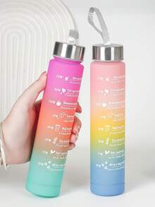 1pc 300ml/10oz Plastic Water Bottle, Portable With Cap & Strap, Multiple Colors Available, Suitable For Outdoor, Camping, Gym, Holiday & Birthday Gift