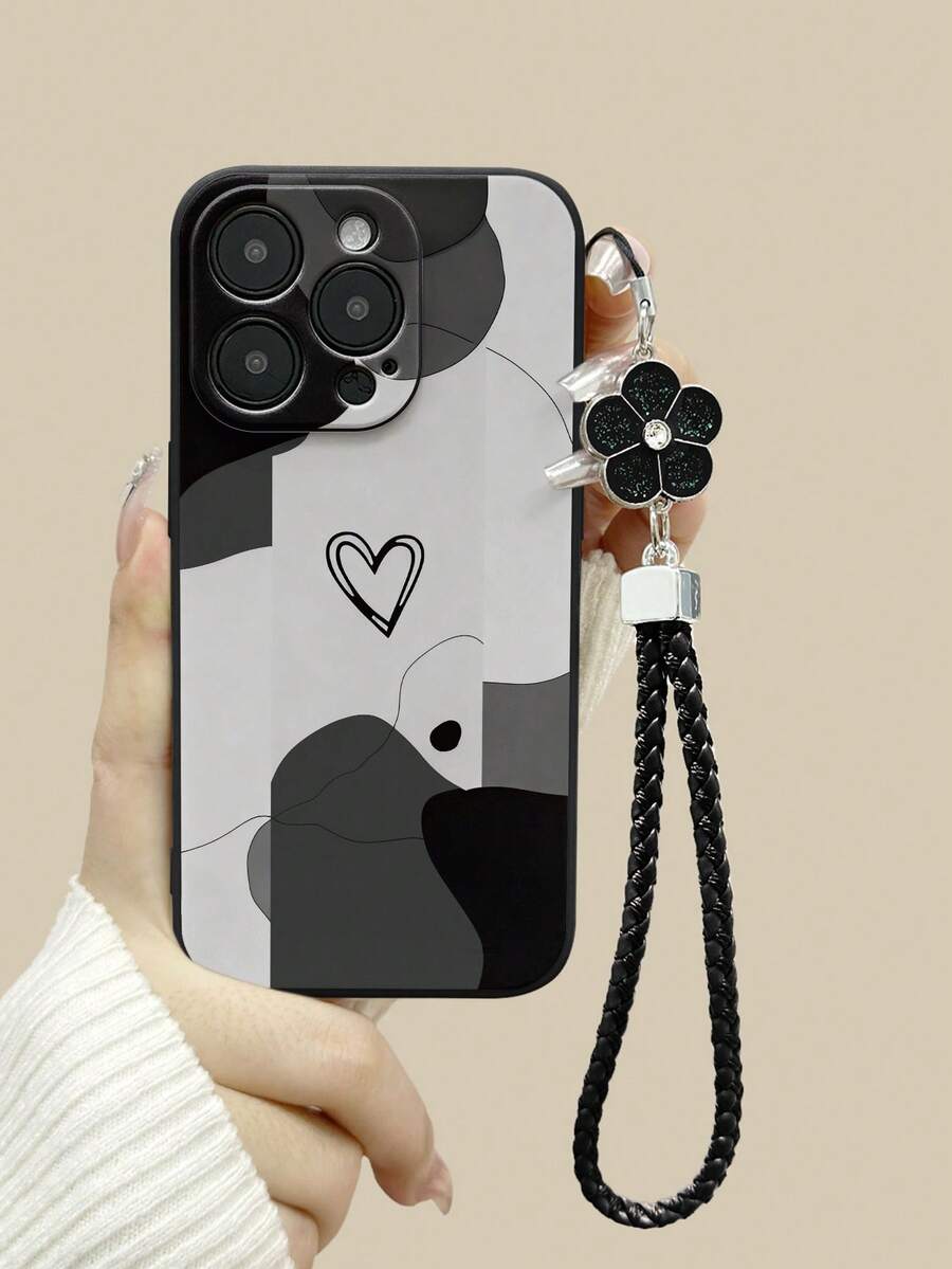 黑色爱心图案直边镂空链条简约防摔加厚手机保护壳，兼容 16/16 Pro/16 Pro Max/17/17 Pro/15 XR/7/8 15 Pro Max/12 Pro Max/13 Pro Max/14 Pro Max 13 14 11 12P 14 女款 P11 软壳 P12 防摔 XS.XR/78P.78GES2，适用于 A134G A22 A21S A514G A52 S22 Ultra A335G，兼容 Redmi 10 兼容 Redmi Note 114G 兼容 Redmi 11 Lite A53 TPU A14/A23/S23 Ultra S24 A14 A15 S23 A73 兼容 Redmi 手机案例，国际版，非国内版 - 彩色 - 查看 1