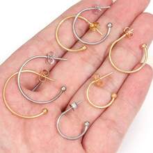 50pcs/Pack Iron Alloy D-Shape French Clip Earring Hooks, 13X11mm Elastic Earring Hooks Pendant Findings, DIY Jewelry Accessories