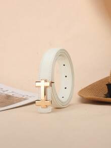 1件装女士休闲时尚复古优雅字母H设计腰带，百搭牛仔裤、连衣裙