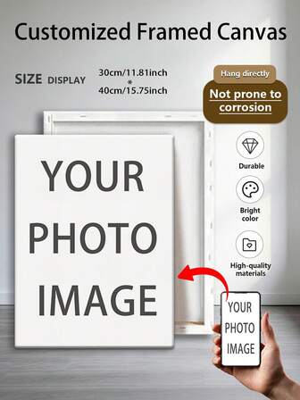 1 cartellone di pittura ad olio ad alta definizione con cornice personalizzabile, cartellone su tela personalizzato, foto personalizzate, condividi i tuoi ricordi preferiti e i momenti più preziosi, regalo perfetto per amici e famiglia, opera d'arte da parete per anniversario, San Valentino, Festa della Mamma, compleanno, Festa dei bambini, ecc.