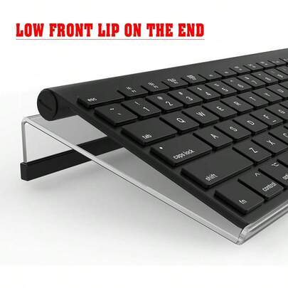 Computer Keyboard Stand-11.8'' X 5.1''-Small Computer Keyboard Tray Acrylic Keyboard Holder For 78 Keys Universal Compact Keyboard, With Black Silicone Strip