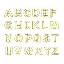 26pcs English Alphabet Paper Clips, Student Learning Letter Clips, Desktop Data Organizer Clamps, Metal Binder Clips, Office File Organizer Clips, 26pcs/Set - Multicolor - View 1