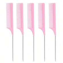 10/5/3件/1件装染发尾梳，发刷，梳子，美发工具，美发产品及配件，适用于理发店、美容院、旅行必备、返校季、旅行度假必备，发刷，解结梳，球形梳，迷你发刷套装，木梳，发刷，迷你发刷，解结梳，美发产品 - 粉色 - 查看 10