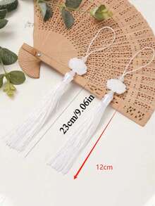1pc Retro Folding Fan, Tassel Handheld Bamboo Fan, Crabapple Fan, Bamboo Fan, Painted Fan, Folding Hand Fan, Wedding Hand Fan, Party Hand Fan, Decorative Fan, Elegant Casual Style, Mother's Day Gift, Birthday Gift, Back To School Gift, Home Decor, Bamboo Art Ornament, Beach Essentials, Graduation Season, Commencement, Congrats Grad, Graduation Party, Travel Hiking Essentials, Camping Essentials, Portable Tools, Summer Essentials, Summer Portable - Multicolor - View 11