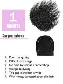 Short Natural Water Wave Human Hair Toppers Clip In Human Hair Wiglets Toppers Hairpiece For Men And Women With Thinning Hair Instant Volume And Style - 彩色 - 查看 4