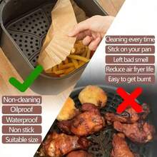100pcs Mini Air Fryer Liners For CHEFMAN 2 Qt Air Fryer, 5.5inch Square Small Air Fryer Disposable Paper Liners, Compatible With Cosori 2.1Qt, Dash 2.6Qt, Instant Vortex 2Qt Amd Other 2-3Qt Mini Air Fryers - 薑色 - 查看 3