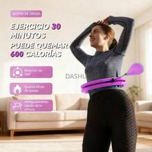 con Peso para Pérdida de Peso, Aro Fitness Infinito de 26 Eslabones (56 Pulgadas), Ideal para Mujeres Adultas - Morado - Ver 2