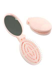 可折叠旅行镜发梳 便携式折叠口袋发梳 迷你梳子 小巧旅行按摩梳 男女通用 - 彩色 - 查看 17