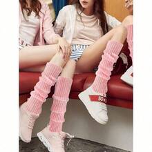 2Pairs Leg Warmers For Women, Cute Knit Leg Warmer Socks For Dance, Fall / Winter - Đen và trắng - Xem 3
