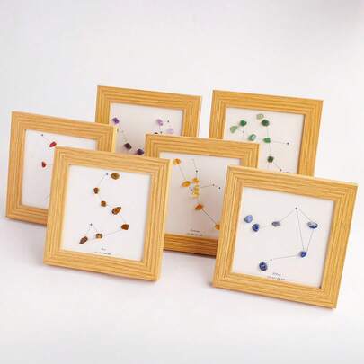 1PC Natural Healing Health Energy Gem The Zodiac Seven Chakra Photo Frame Home Decoration Desktop Decoration Gift