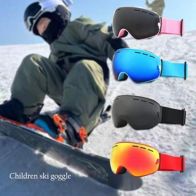 Gafas de esquí antivaho 2025, adecuadas para niños de 3 a 12 años, lentes de doble capa, gafas de esquí, motocicleta y deportes al aire libre, tamaño pequeño