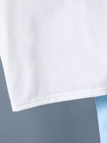 Young Boy Letter Print Short Sleeve T-Shirt And Shorts - White - View 5
