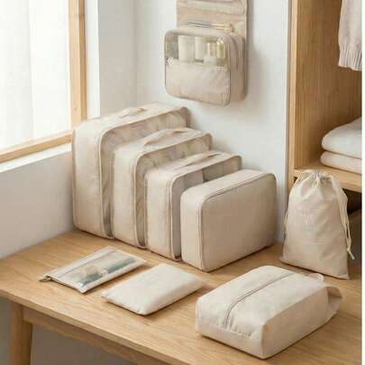 Bộ 9 khối đựng đồ du lịch - Túi đựng đồ đa năng có khóa kéo dung tích lớn, Túi du lịch cầm tay, Túi đựng đồ, Túi lưới, Túi đựng giày, Túi đựng bình nước, Túi rút, Túi đựng đồ thông thường, Túi đựng hành lý, Túi đựng đồ lót, Túi đựng đồ bệnh viện, Áo sơ mi, Đồ lót, Quần áo