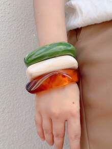 3pcs/1pc Exaggerated Geometric Bracelet Set, Versatile Jewelry Accessory For Daily Wear, Party, Vacation, Boho Style - Geometric Bracelet - H - View 2