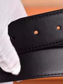 Cinturón de negocios de alta calidad para hombres con hebilla de aleación con letra H en dorado/plateado, adecuado para ocasiones formales - Multicolor - Ver 7