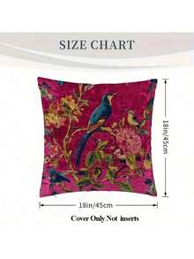 1pc Ultra Soft Velvet Pillow Cover - Double-Sided Purple-Red Decorative Cushion Cover - Vintage Floral Pattern - 18x18 Inches, Suitable For Sofa, Living Room, Bedroom - Throw Pillow - Machine Washable, Pillow Insert Not Included - Multicolor - View 9
