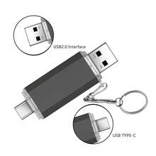 Unidad flash USB de alta velocidad Biyetimi OTG Pen Drive de 64 GB, unidad USB giratoria de 128 GB, 32 GB, 8 GB para Android Micro/PC, regalo de negocios - Negro - Ver 3