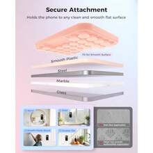 YQQ SUPERONE Magnetic Suction Phone Mount For Magsafe Case Silicone Octo Cup Buddy Sticky Phone Grip Holder For IPhone 17/16/15/14/13 Series Removable Hands-Free Selfie/Video For  And -Pink2179 - 粉色 - 查看 6