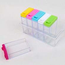 1 Set Simple Transparent Spice Jars, Spice Storage Box, Kitchen Accessories, Spice Jar Set, Creative Salt Shaker Container - Multicolor - View 4