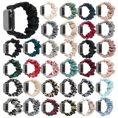Dây đeo đồng hồ co giãn kiểu buộc tóc cho , dây đeo nylon co giãn 42/44/45mm tương thích với 7/8/Ultra 2, dây đeo đồng hồ dạng vòng tay dành cho nữ.