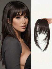 1片彩色合成夹式刘海，自然隐形无缝空气刘海和鬓角接发，适合学生和日常佩戴，颜色随机（可能与图片略有不同），发饰，情人节发饰礼物 - 彩色 - 查看 18