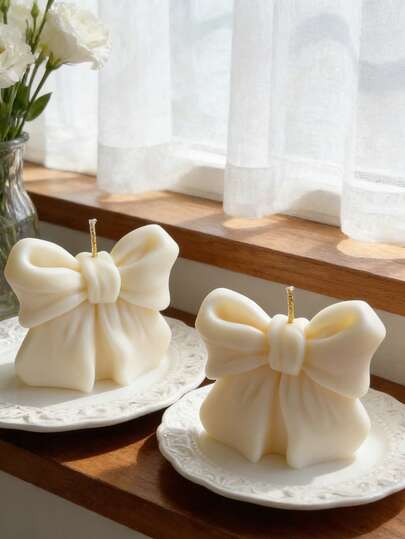 1pc Cute Bowknot Aromatherapy Candle Silicone Mold - Reusable Easy To Clean For Candle/Gypsum/Resin Candle Mold Spring Home Decor Wedding Favor Valentine's Day Gift Home Decoration