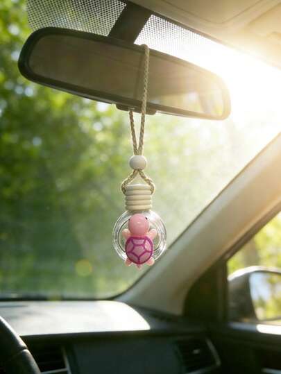 1 pieza Lindo colgante de tortuga pequeña para auto, adorno de espejo retrovisor, decoración interior, adorno colgante